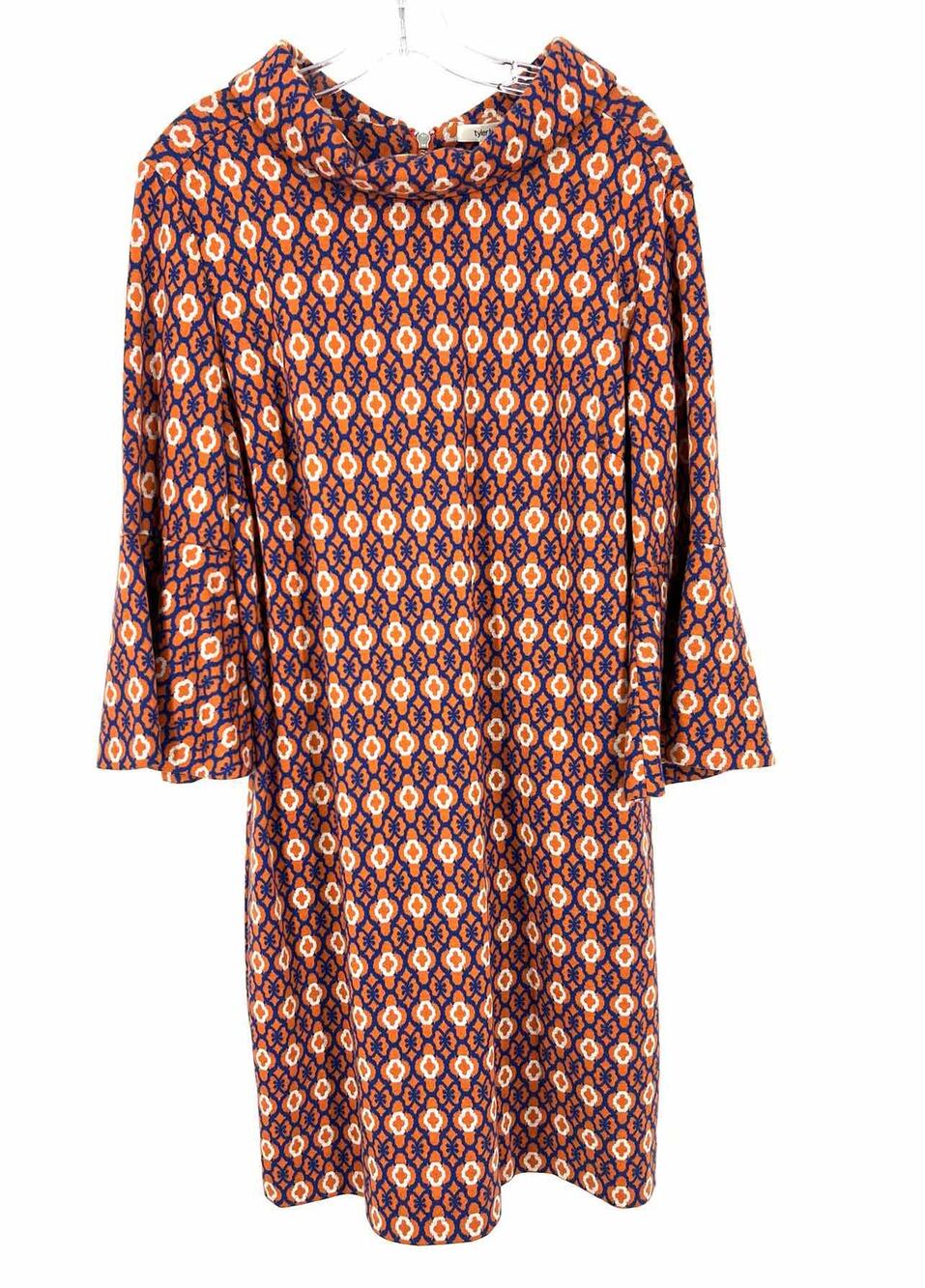 Tyler Boe Size L Or/Bl/Wh Geometric Cowlneck Designer Dress